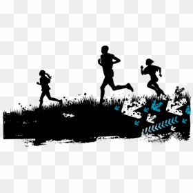 Group People Running Silhouette, HD Png Download - running legs png