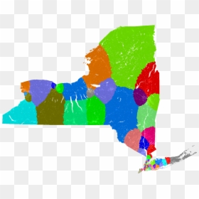 New York State Grey Map, HD Png Download - new york map png
