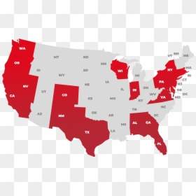 Map Of Red And Blue States 2017, HD Png Download - new york map png