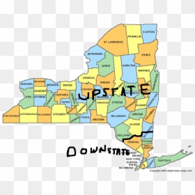 Upstate New York On Map, HD Png Download - new york map png