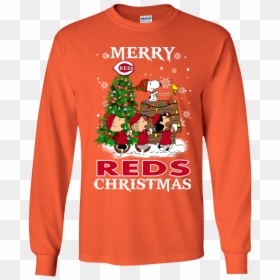 Long-sleeved T-shirt, HD Png Download - snoopy christmas png