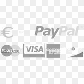 Visa Mastercard Paypal Logo Grey, HD Png Download - visa mastercard discover png