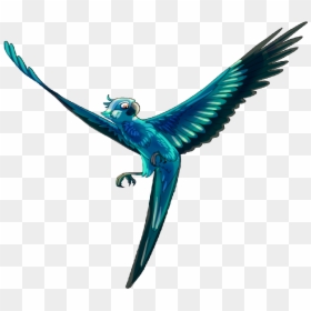 Blue Macaw Flying Drawing, HD Png Download - sparrow tattoo png