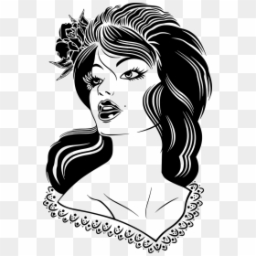Draw Face Elegant Woman, HD Png Download - victorian woman png