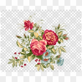 Clipart Transparent Background Vintage Flowers, HD Png Download - hippie flowers png