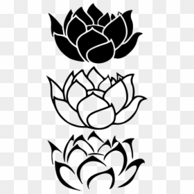 Lotus Design Black And White, HD Png Download - lotus leaf png