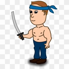 Cartoon Character With A Sword, HD Png Download - animated sword png