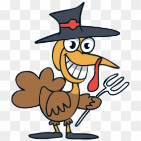 Turkey With Fork Clipart, HD Png Download - thanksgiving hat png