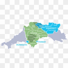 Devon And Somerset Map, HD Png Download - southwest heart png