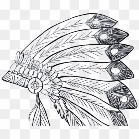 Native American Headdress Drawing, HD Png Download - native american headdress png