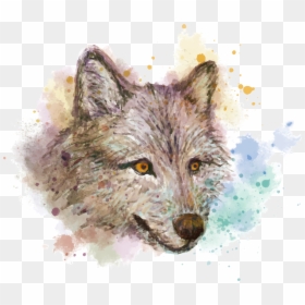 Watercolor Background Wolf, HD Png Download - wolf head silhouette png