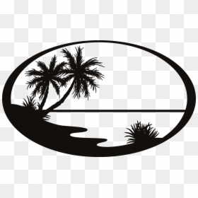 Silhouette Beach Clip Art, HD Png Download - beach silhouette png