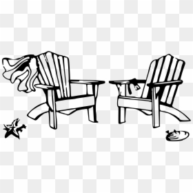 Beach Chairs Clip Art, HD Png Download - beach silhouette png