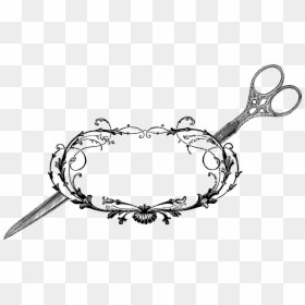 Frames Scissors Png, Transparent Png - black scroll png