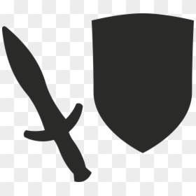 Sword And Shield Silhouette, HD Png Download - cartoon shield png