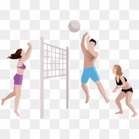 Download Cartoon Beach - Volleyball Playing Cartoon Png, Transparent Png - soccer girl png