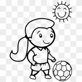 Soccer Kids Coloring Pages, HD Png Download - soccer girl png