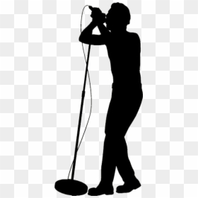 Male Singer Silhouette Png, Transparent Png - girl singing png
