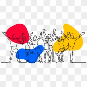 People Line Drawing, HD Png Download - colorful lines png