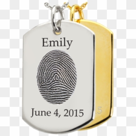 Chain With Name And Fingerprint Ying And Yang, HD Png Download - blank dog tags png