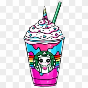Starbucks Unicorn Frappuccino Drawing, HD Png Download - starbucks emoji png