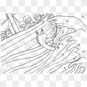 Jonah And The Storm Coloring Page, HD Png Download - vhv