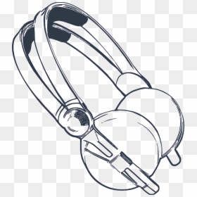 Head Phones Black And White, HD Png Download - computer outline png