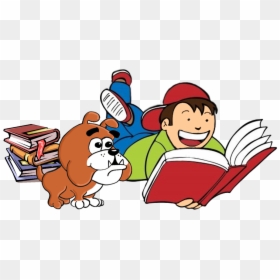 Student Reading Clipart, HD Png Download - cartoon books png
