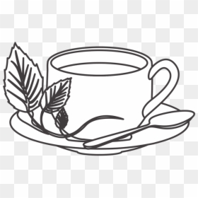 Чай Контур, HD Png Download - teacup drawing png