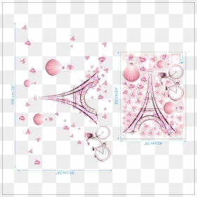 Drawing, HD Png Download - pink eiffel tower png
