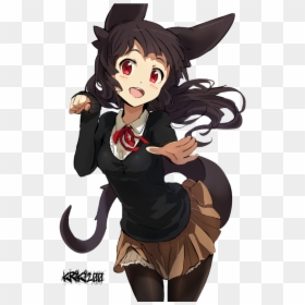 Cute Anime Girls Png, Transparent Png - anime cat girl png