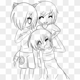 Transparent Anime Girl Coloring Page, HD Png Download - anime cat girl png