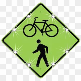 Bike And Pedestrian Sign, HD Png Download - green street sign png