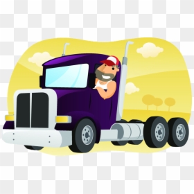 Cartoon Truck Driver, HD Png Download - truck cartoon png