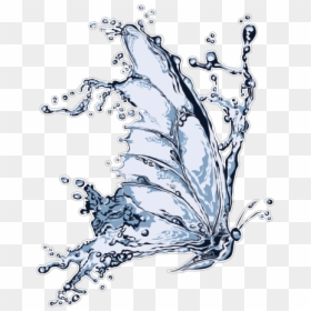 Butterfly Water Splash, HD Png Download - water splash background png