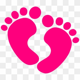 Girl Baby Shower Clipart, HD Png Download - pink baby feet png