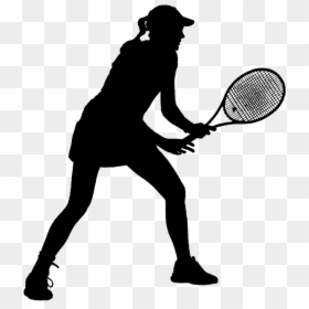 Tennis Player Girl Clipart, HD Png Download - badminton silhouette png