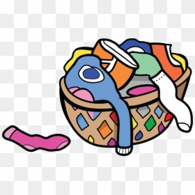 Dirty Clothes Clipart, HD Png Download - cartoon basket png