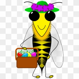 Easter Bee Clipart, HD Png Download - cartoon basket png