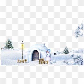 Winter Snow Cartoon Background, HD Png Download - winter scene png