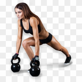 Kettlebell, HD Png Download - fitness woman png