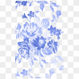 Blue Floral Watercolor Background, HD Png Download - free watercolor background png