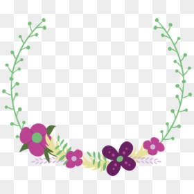Cute Unicorn In Wreath Frame Clipart, HD Png Download - coronas de flores png