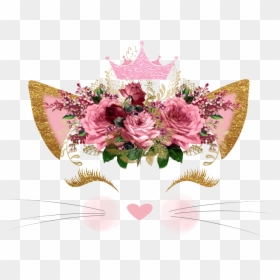 Birthday Girl Cat Birthday Shirt, HD Png Download - coronas de flores png