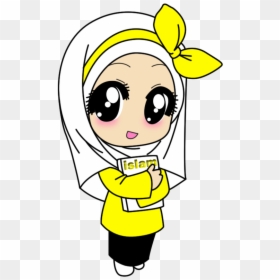 Kartun Muslimah Warna Kuning, HD Png Download - muslimah png