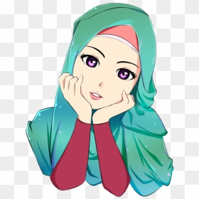 Muslim Girl Cartoon, HD Png Download - muslimah png