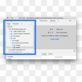 Chrome Sources Tab, HD Png Download - google search button png