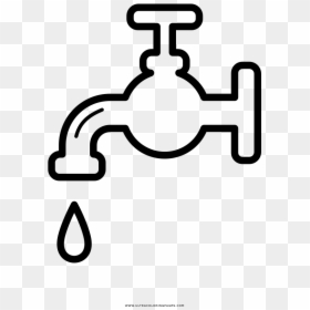 Water Clipart Coloring Page, HD Png Download - water faucet png