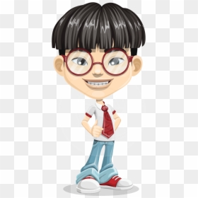Vector Chinese Boy Clipart, HD Png Download - school boy png
