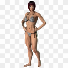 Muscular Woman Full Body, HD Png Download - woman in bikini png